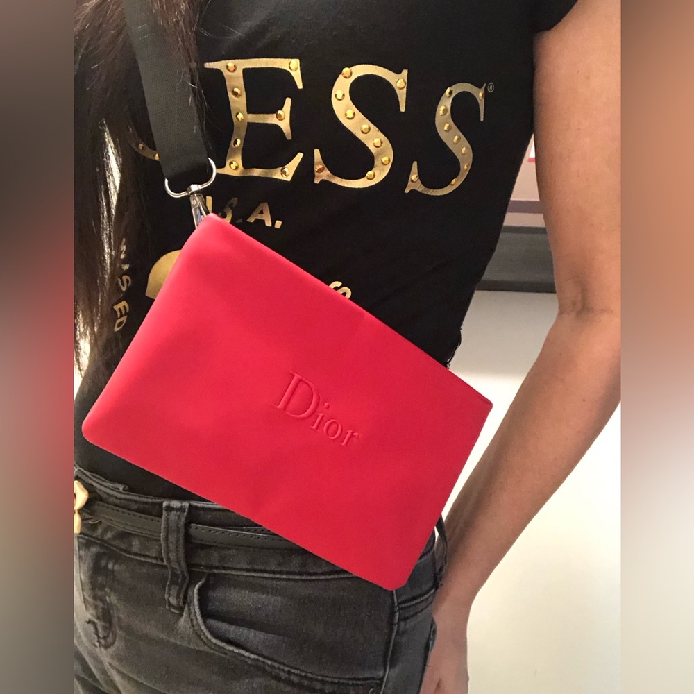 Authentic DIOR Red Restyled-Repurposed to Crossbody/ Fanny-Belt Bag Beauty Case